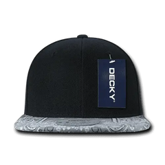 Decky 1093 Bandanna Snapback Cap - Black Gray - Black Gray / One Size Fits Most
