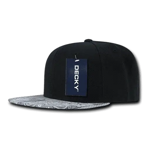 Decky 1093 Bandanna Snapback Cap - Black Gray - Black Gray / One Size Fits Most