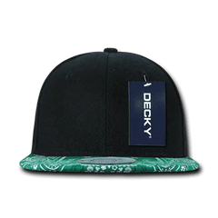 Decky 1093 Bandanna Snapback Cap - Black Kelly - Black Kelly / One Size Fits Most