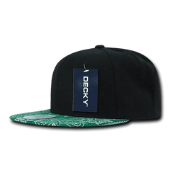 Decky 1093 Bandanna Snapback Cap - Black Kelly - Black Kelly / One Size Fits Most