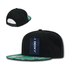 Decky 1093 Bandanna Snapback Cap - Black Kelly - Black Kelly / One Size Fits Most
