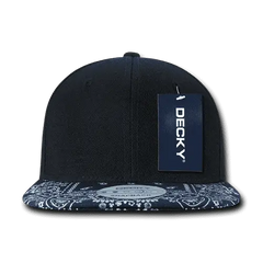 Decky 1093 Bandanna Snapback Cap - Black Navy - Black Navy / One Size Fits Most