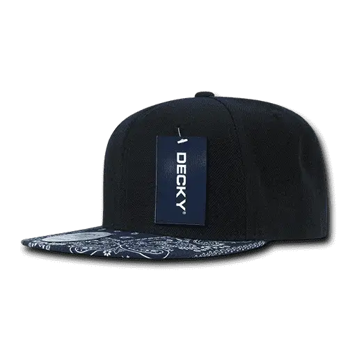 Decky 1093 Bandanna Snapback Cap - Black Navy - Black Navy / One Size Fits Most