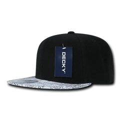 Decky 1093 Bandanna Snapback Cap - Black White - Black White / One Size Fits Most