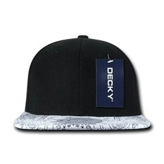 Decky 1093 Bandanna Snapback Cap - Black White - Black White / One Size Fits Most