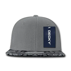 Decky 1093 Bandanna Snapback Cap - Gray Black - Gray Black / One Size Fits Most