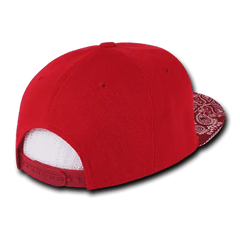 Decky 1093 Bandanna Snapback Cap - Red Red - Red / One Size Fits Most