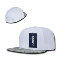 Decky 1093 Bandanna Snapback Cap - White Gray - White Gray / One Size Fits Most