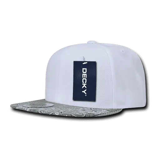 Decky 1093 Bandanna Snapback Cap - White Gray - White Gray / One Size Fits Most