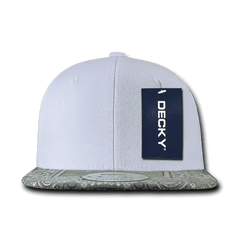 Decky 1093 Bandanna Snapback Cap - White Gray - White Gray / One Size Fits Most