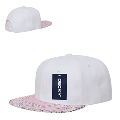 Decky 1093 Bandanna Snapback Cap - White Pink - White Pink / One Size Fits Most