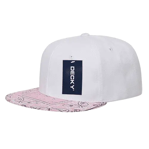 Decky 1093 Bandanna Snapback Cap - White Pink - White Pink / One Size Fits Most