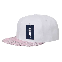 Decky 1093 Bandanna Snapback Cap - White Pink - White Pink / One Size Fits Most