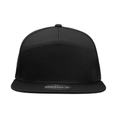 Decky 1098 7 Panel Cotton Snapback Cap - Black - Black / One Size Fits Most