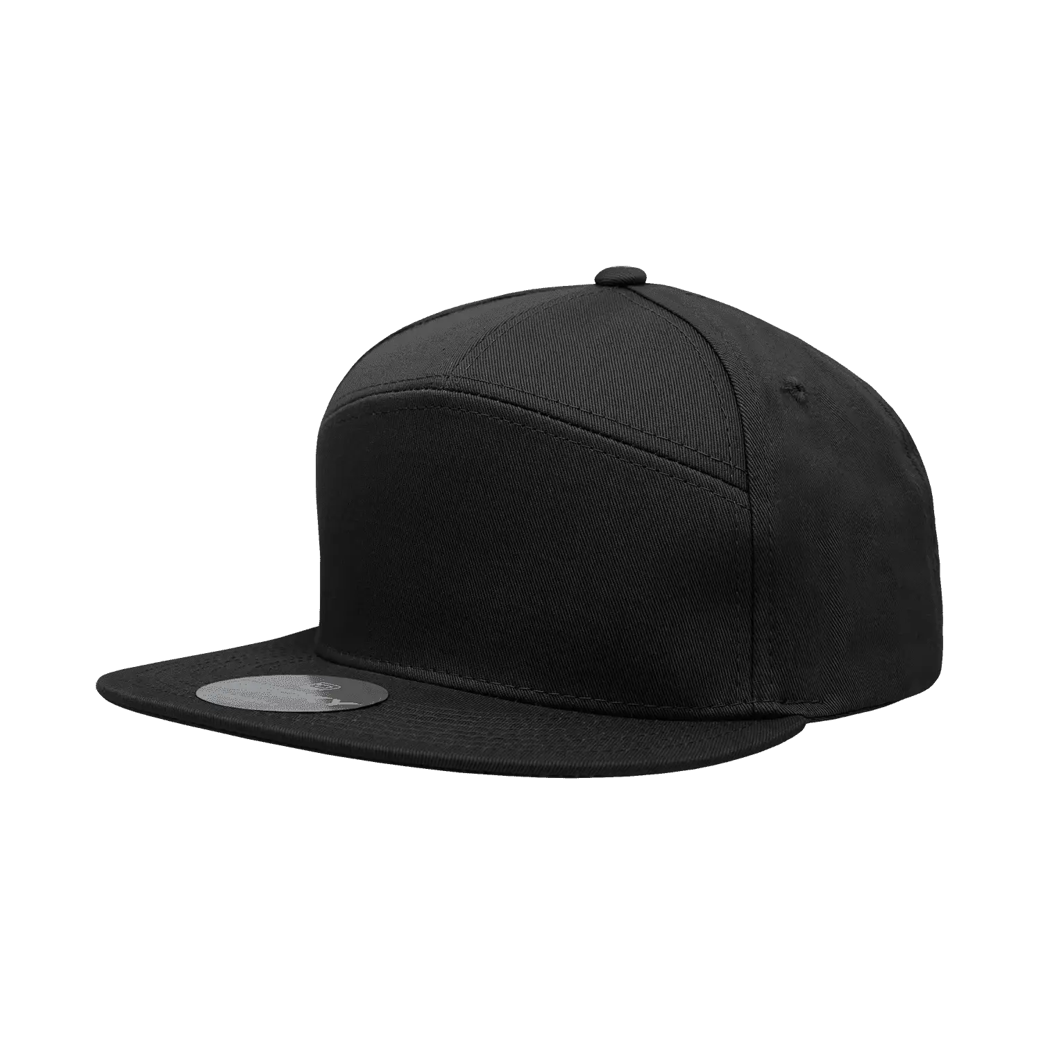 Decky 1098 7 Panel Cotton Snapback Cap - Black - Black / One Size Fits Most