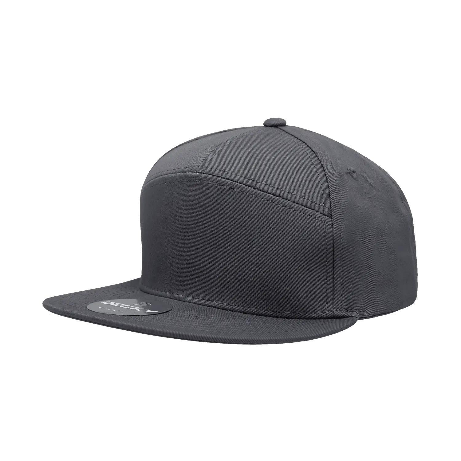 Decky 1098 7 Panel Cotton Snapback Cap - Charcoal - Dark Gray / One Size Fits Most