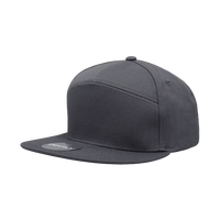 Decky 1098 7 Panel Cotton Snapback Cap - Charcoal - Dark Gray / One Size Fits Most