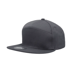 Decky 1098 7 Panel Cotton Snapback Cap - Charcoal - Dark Gray / One Size Fits Most