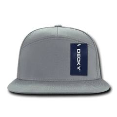 Decky 1098 7 Panel Cotton Snapback Cap - Gray - Gray / One Size Fits Most