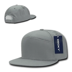 Decky 1098 7 Panel Cotton Snapback Cap - Gray - Gray / One Size Fits Most