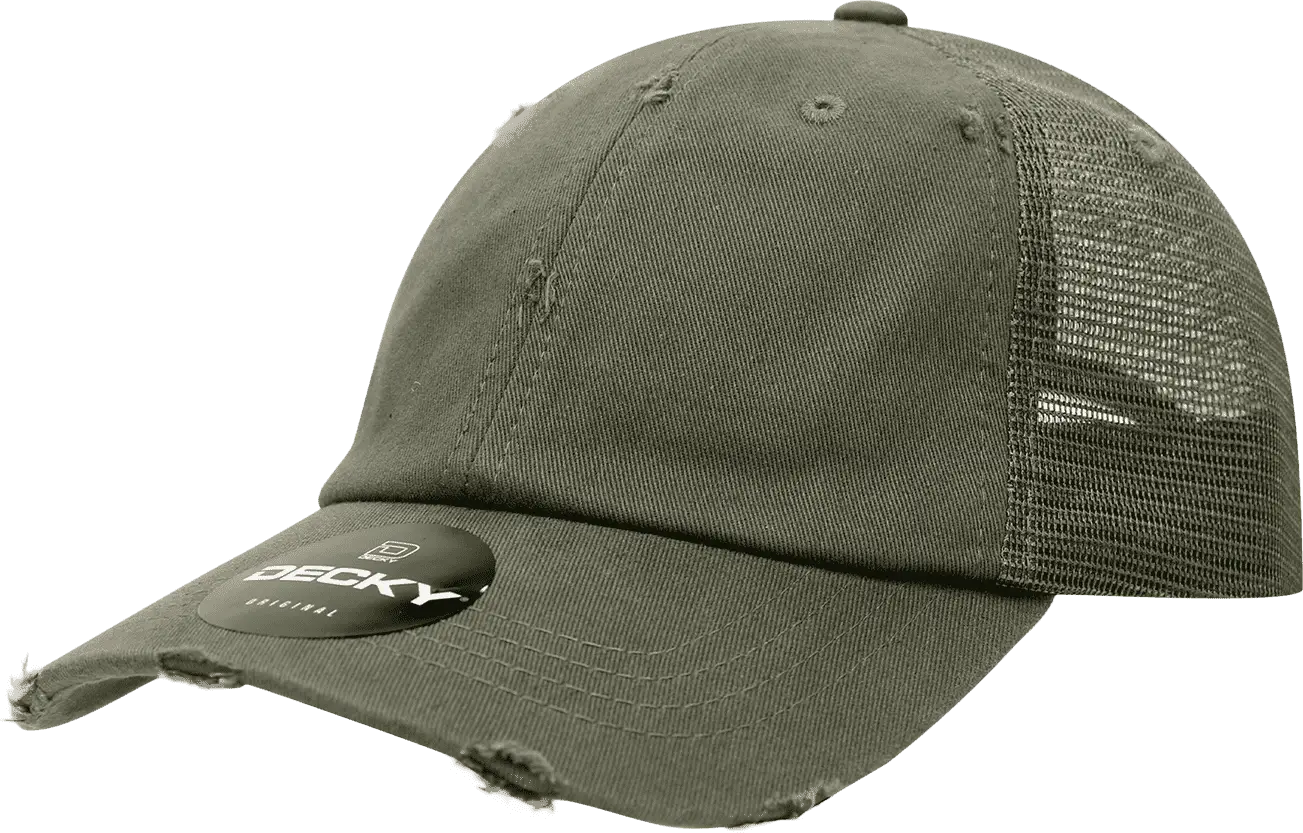 Decky 110 Vintage Mesh Cap - Olive - Olive / One Size Fits Most