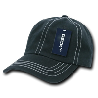 Decky 111 Contra-Stitch Washed Polo Cap - Black White - Black White / One Size Fits Most