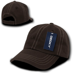 Decky 111 Contra-Stitch Washed Polo Cap - Brown Khaki - Brown Khaki / One Size Fits Most