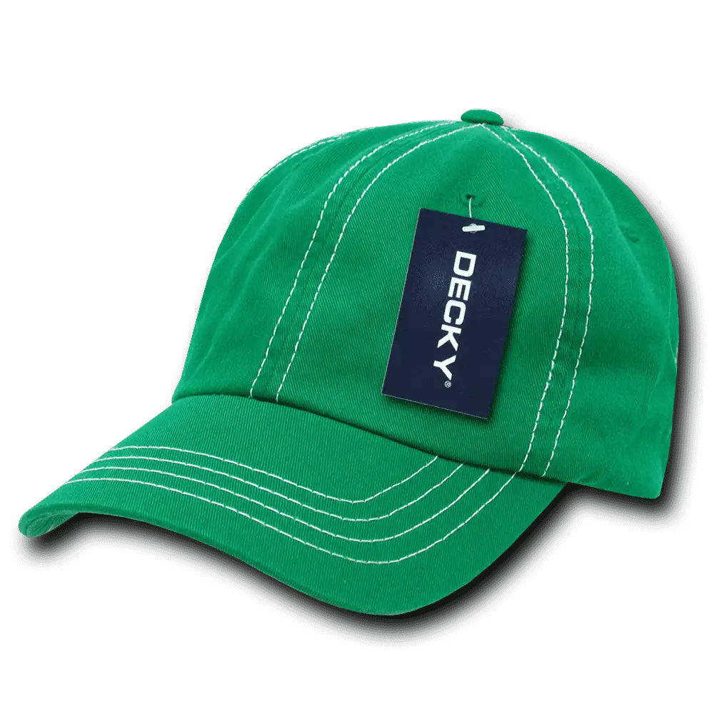 Decky 111 Contra-Stitch Washed Polo Cap - Kelly White - Kelly White / One Size Fits Most