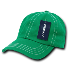 Decky 111 Contra-Stitch Washed Polo Cap - Kelly White - Kelly White / One Size Fits Most