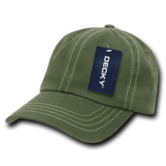 Decky 111 Contra-Stitch Washed Polo Cap - Olive Khaki - Olive Khaki / One Size Fits Most