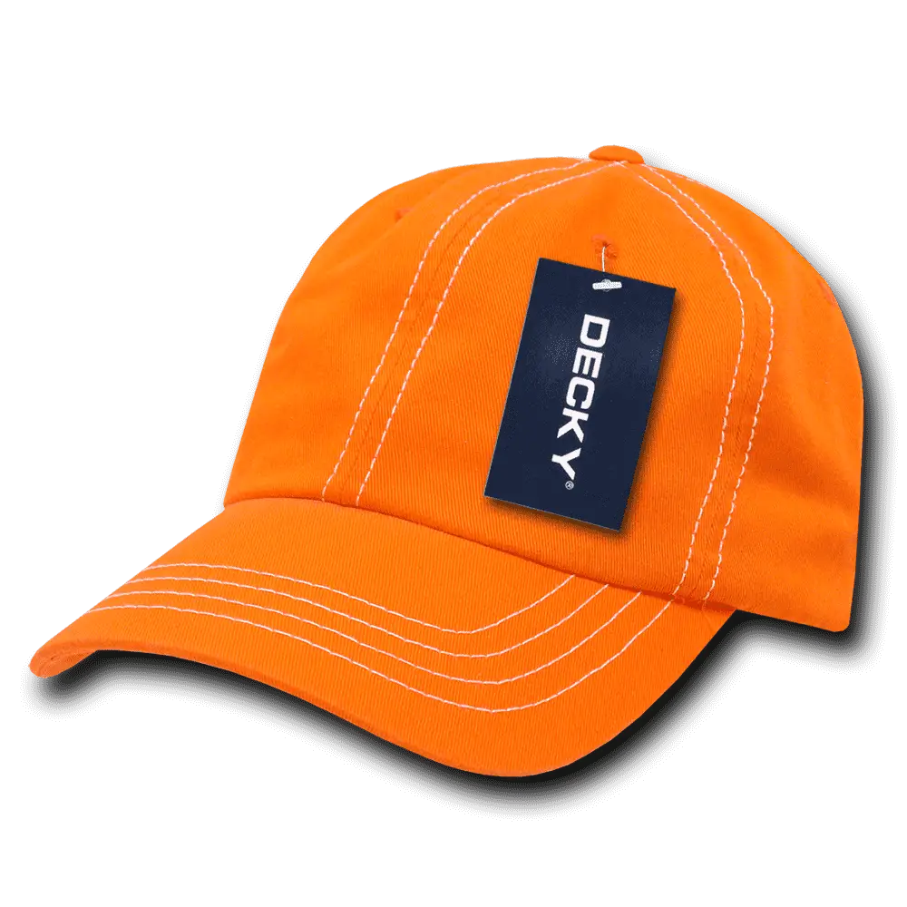 Decky 111 Contra-Stitch Washed Polo Cap - Orange White - Orange White / One Size Fits Most