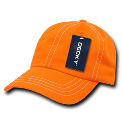 Decky 111 Contra-Stitch Washed Polo Cap - Orange White - Orange White / One Size Fits Most