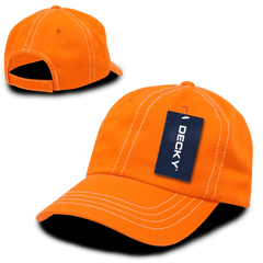 Decky 111 Contra-Stitch Washed Polo Cap - Orange White - Orange White / One Size Fits Most