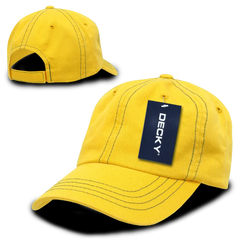 Decky 111 Contra-Stitch Washed Polo Cap - Yellow Kelly - Yellow Kelly / One Size Fits Most