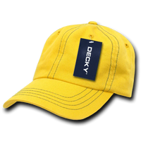 Decky 111 Contra-Stitch Washed Polo Cap - Yellow Kelly - Yellow Kelly / One Size Fits Most