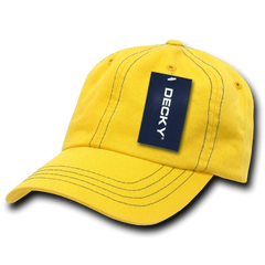 Decky 111 Contra-Stitch Washed Polo Cap - Yellow Kelly - Yellow Kelly / One Size Fits Most