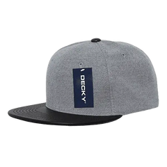 Decky 1115 Melton Vinyl Snapback Cap - Ash Black - Gray Black / One Size Fits Most