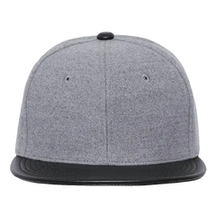 Decky 1115 Melton Vinyl Snapback Cap - Ash Black - Gray Black / One Size Fits Most
