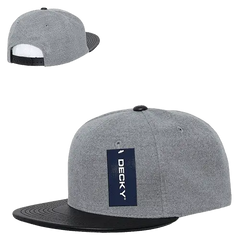 Decky 1115 Melton Vinyl Snapback Cap - Ash Black - Gray Black / One Size Fits Most