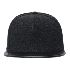 Decky 1115 Melton Vinyl Snapback Cap - Charcoal Black - Dark Gray Black / One Size Fits Most