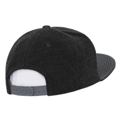 Decky 1115 Melton Vinyl Snapback Cap - Charcoal Black - Dark Gray Black / One Size Fits Most
