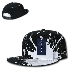 Decky 1125 Splat Snapback Cap - Black - Black / One Size Fits Most