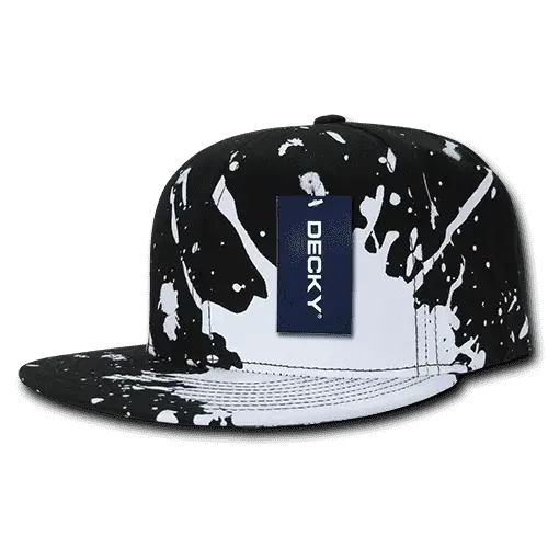 Decky 1125 Splat Snapback Cap - Black - Black / One Size Fits Most