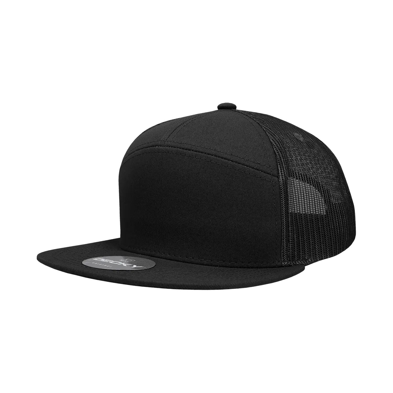 Decky 1133 7 Panel Trucker Cap - Black - Black / One Size Fits Most