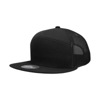 Decky 1133 7 Panel Trucker Cap - Black - Black / One Size Fits Most
