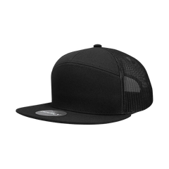 Decky 1133 7 Panel Trucker Cap - Black - Black / One Size Fits Most