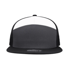 Decky 1133 7 Panel Trucker Cap - Charcoal White Black - Dark Gray White / One Size Fits Most