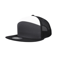 Decky 1133 7 Panel Trucker Cap - Charcoal White Black - Dark Gray White / One Size Fits Most