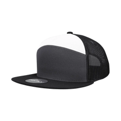 Decky 1133 7 Panel Trucker Cap - Charcoal White Black - Dark Gray White / One Size Fits Most