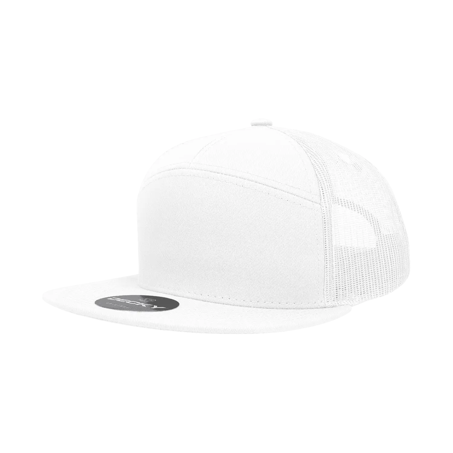 Decky 1133 7 Panel Trucker Cap - White - White / One Size Fits Most